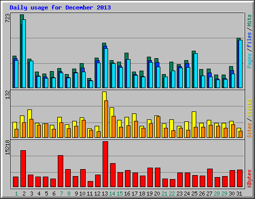 Daily usage for December 2013