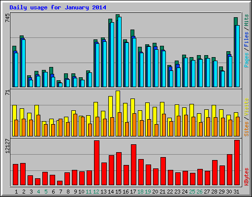 Daily usage for January 2014