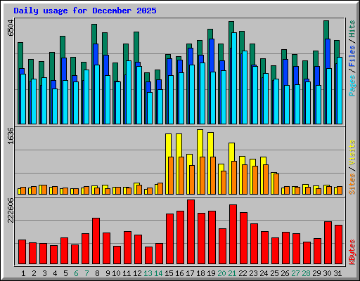 Daily usage for December 2025