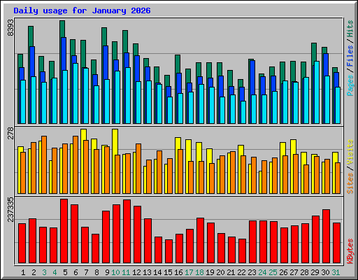 Daily usage for January 2026