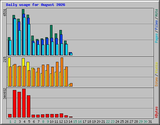 Daily usage for August 2026