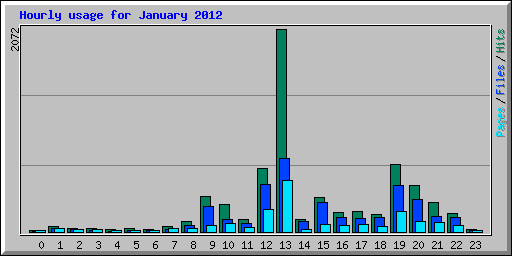 Hourly usage for January 2012