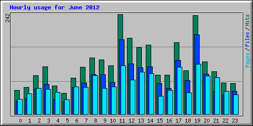 Hourly usage for June 2012