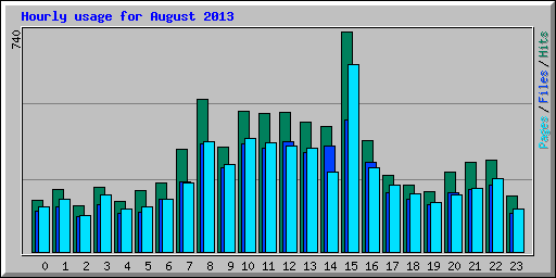 Hourly usage for August 2013