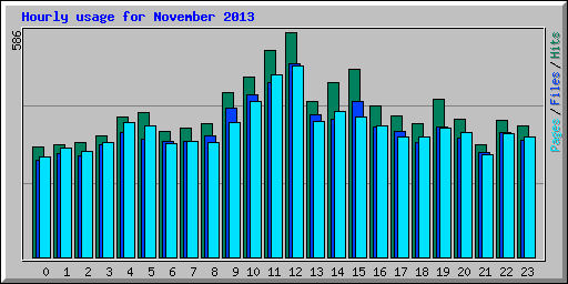 Hourly usage for November 2013