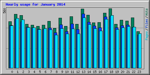 Hourly usage for January 2014