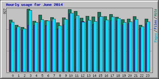 Hourly usage for June 2014