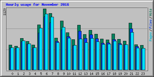 Hourly usage for November 2016