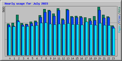 Hourly usage for July 2023